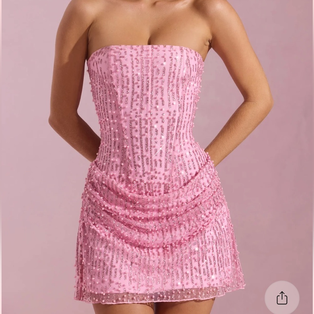Ziya
Embellished Draped Strapless A-Line mini dress oh polly